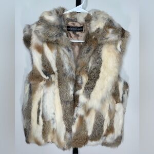 Adrianne Landau Lambskin Vest Mink Fur Trim - Luxurious Style for Any Season